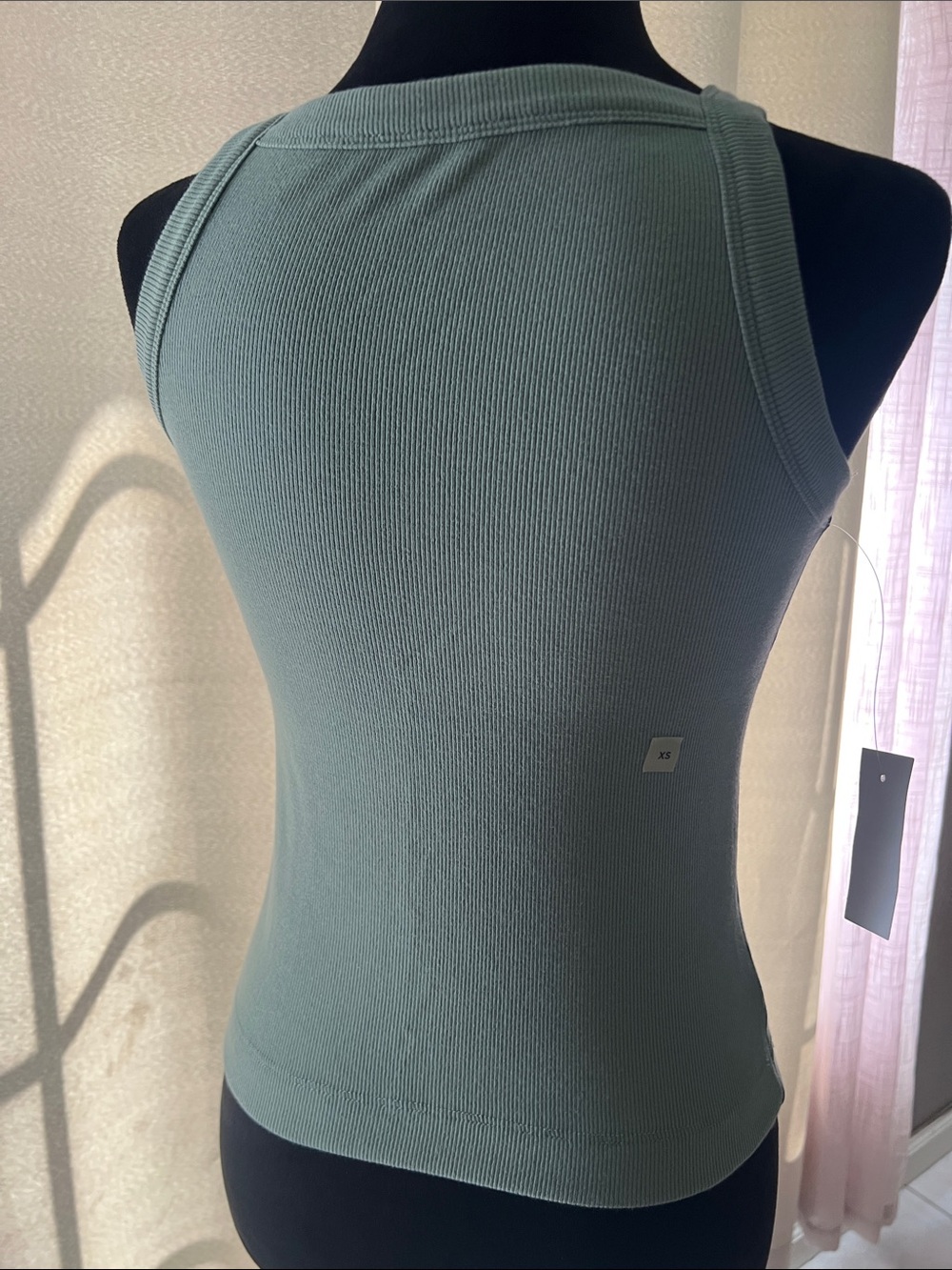 LOFT Ribbed Halter Tank Top - Sage - Picture 2 of 2